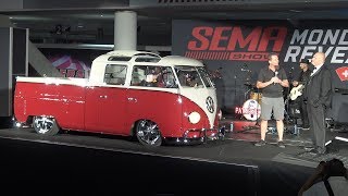 Dave Kindig Shows “Double Deluxe” 1967 VW Double Cab 4 door at SEMA Reveal 2019 [upl. by Lapides]