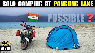 1️⃣6️⃣  Solo Camping at Pangong Lake  Spent entire night aloof  Ladakh solo ride on scooter Aerox [upl. by Ettenaj]