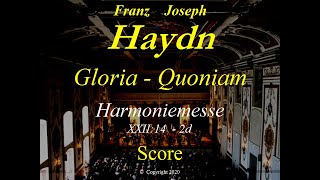 Haydn Harmoniemesse Hob XXII14 2dGloria Quoniam  Score [upl. by Jeremie]