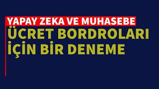 Yapay Zeka ve Muhasebe  UÌˆcret Bordrosu Denemesi [upl. by Eki]