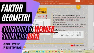 Nilai Faktor Geometri Wenner Schlumberger Metode Geolistrik Resistivitas [upl. by Cuda75]