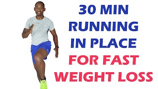 30 Minute Running in Place Aerobic Exercise For Fast Weight Loss [upl. by Ryley293]