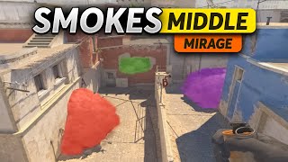 CS2 Mirage  all middle smokes from 1 spot  mirage window smoke connector [upl. by Beuthel644]