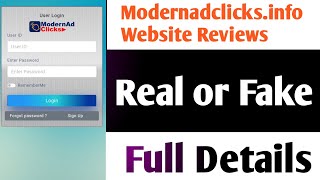 Modern Ad Click Real or Fake  Modern Ad Click Withdrawal  Modern Ad Click Login  Review [upl. by Haridan]