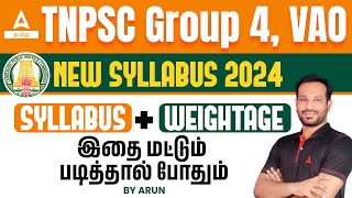 TNPSC Group 4 Syllabus 2024 In Tamil  Group 4 Syllabus  Group 4 Unit Wise Weightage [upl. by Amelia]