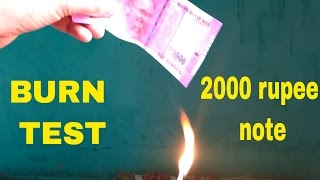 BURNING test New Indian Currency 500 and 2000 rupee note GOES wrong [upl. by Ayhtnic]