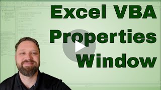 Excel VBA Visual Basic Editor Properties Window [upl. by Akcirederf]