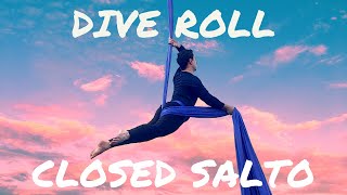 Aerial Silks Dive Roll DROP  Closed Salto TUTORIAL  Aerial Tissu drop HOW TO [upl. by Srednas]