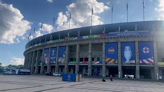 STADIUM VISIT Olympiastadion Berlin Prepares to Host Showpiece Euro Final England v Spain [upl. by Halihs]