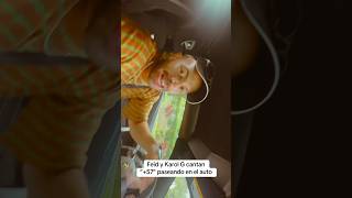 Karol G y Feid cantan “57” mientras pasean en el auto [upl. by Ilowell]