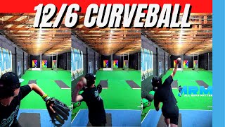 What Do You See 126 Curveball Rear View 16u Pitching Slow Motion [upl. by Uehttam]