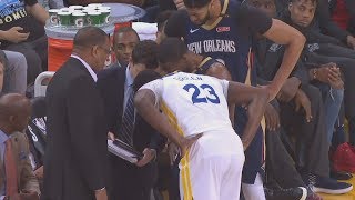 Warriors Advance Draymond in Pelicans Huddle 2018 NBA Playoffs [upl. by Gilbye285]