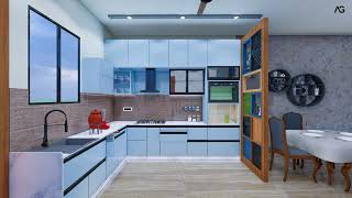 Kitchen design  Interior Design  Lumion 3d  Indian Kitchen Design [upl. by Nore560]