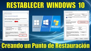 Restaurar Windows 10 A un Punto Anterior Creando Punto de Restauracion [upl. by Arytahs700]