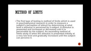 The methods of psychophysics [upl. by Dela]