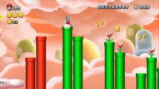 New Super Mario Bros U 100 Walkthrough Part 18  Meringue Clouds 7G 74 75 Star Coins [upl. by Hufnagel26]