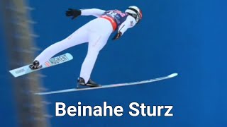 Manuel Fettner 🇦🇹 BEINAHE STURZ Skifliegen Kulm [upl. by Orodoet]