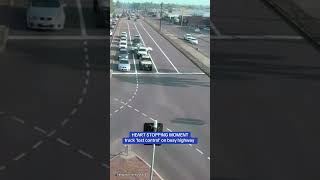 Heart stopping moment truck loses control on busy highway [upl. by Gow]