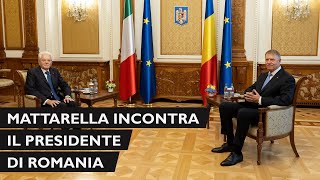 Mattarella incontra il Presidente di Romania Klaus Iohannis al Piazzale di Palazzo Cotroceni [upl. by Enomahs762]