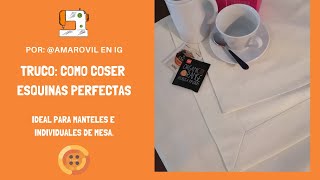 Cómo coser esquinas perfectas TRUCOS para hacer manteles e individuales para decorar la mesa [upl. by Clower]