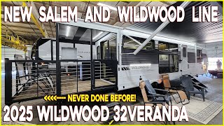 SLIDING REAR PORCH 2025 Wildwood amp Salem 32VERANDA travel trailer at Couchs RV Nation a RV Tour [upl. by Nehtiek]