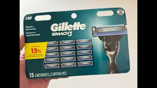 Gillette Mach3 Razor Blade Refills Unboxing [upl. by Ahsekad]