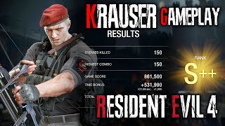 Resident Evil 4 Remake  Krauser Gameplay Mercenaries S Rank Castle [upl. by Adahs]