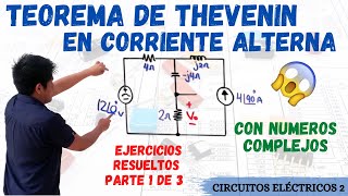 TEOREMA DE THEVENIN en CORRIENTE ALTERNA 💥 1 EJERCICIO RESUELTO Paso a Paso desde 0 [upl. by Zat]