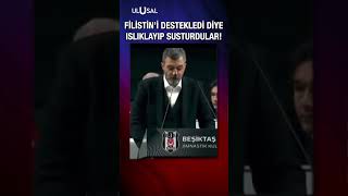 BJK Genel Kurulunda Filistin konuşması Mikrofonunu kapadılar ıslıklar havada uçuştu filistin [upl. by Zoldi]