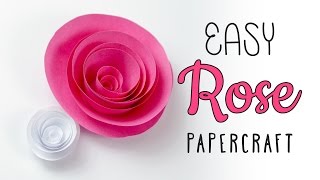 Easy Papercraft Rose Swirl Tutorial  DIY  Paper Kawaii [upl. by Nemsaj]