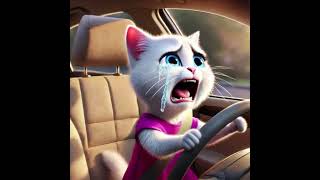 Kitten Drives Car 🚗 to chase Train 🚂 Shocking Car Crash 🙀 ai catvideos cats [upl. by Latrina]