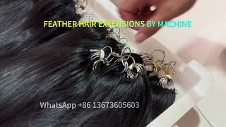 How to make feather hair extensions by machine  Feather hair extension machine [upl. by Leopoldine431]