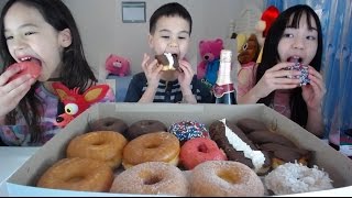 Donuts and Sparkling Cider Kids Mukbang  Happy New Year [upl. by Inesita490]