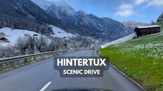 Zillertal  Mayerhofen  Hintertux  Scenic Alpine drive  4k HDR Dolby Vision  Winter is here [upl. by Onez]