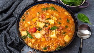 Sopa de Lentejas Spanish Lentil Soup with Vegetables [upl. by Orabla]