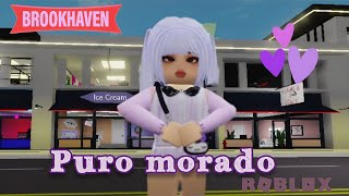 💜Usando Puras Cositas Moradas 🟣 Brookhaven ROBLOX [upl. by Trubow]