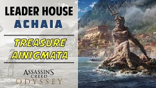 Leader House Achaia  Loot Treasure War Supply amp Ainigmata Location  AC ODYSSEY [upl. by Ceevah]