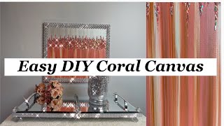 Easy DIY Coral amp Silver Canvas [upl. by Dow]