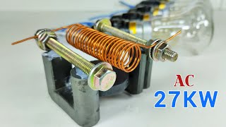 Amazing 27KW Most Powerful Free Energy Generator at Home with Big Magnet and Coper wire [upl. by Noguchi402]