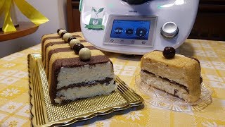 Tronchetto bicolore panna e nutella per bimby TM6 TM5 TM31 [upl. by Yesrej437]