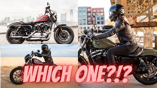 Comparing Sportsters Iron 883 vs Iron 1200 vs Forty Eight 48 [upl. by Lacsap196]