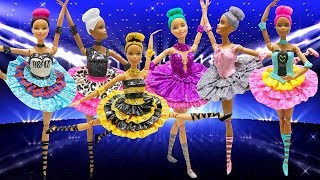 Play Doh Ballerina Barbie LOL Surprise Dolls Inspired Costumes [upl. by Ysle]