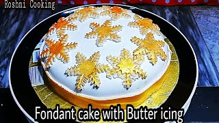 Fondant cake Full Recipe With Sponge cake Recipe by Roshni Cooking [upl. by Eisseb852]