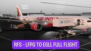 RFS  Real Flight Simulater  France LFPG to Heathrow EGLL Full Flight With Atc Calls [upl. by Aislehc700]