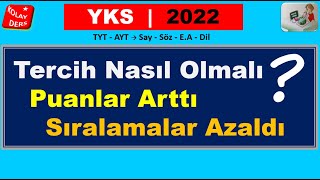 Tercihler Nasıl Olmalı   Başarı Sıralaması   2022 YKS  Tercih Aralığı Kaç En Az Puan Olmalı [upl. by Sofie761]