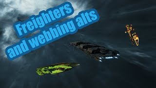 Freighters and webbing alts match made in a courier contract  EVE Online [upl. by Amery]