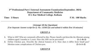 Semester Questions and Answers  Community Medicine  R G Kar Medical College  © Dr Mohan Gayen [upl. by Acinimod]