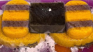 CREMY PURPLE SUDS • SPONGES SQUEEZING • RINSING 🖤💛💜 [upl. by Woodcock]