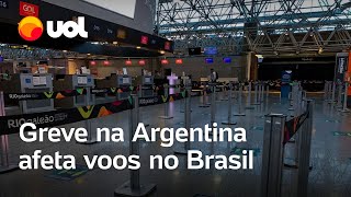 Greve na Argentina Empresas brasileiras cancelam voos para a próxima quarta [upl. by Ecirtap75]