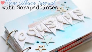 Scrapbooking tutorial  Mini album with Scrapaddictes [upl. by Eenal]